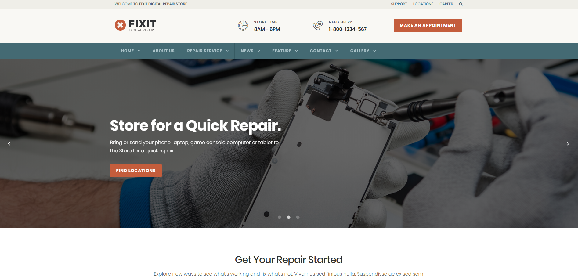 computer and laptop repair services wordpress theme nulled