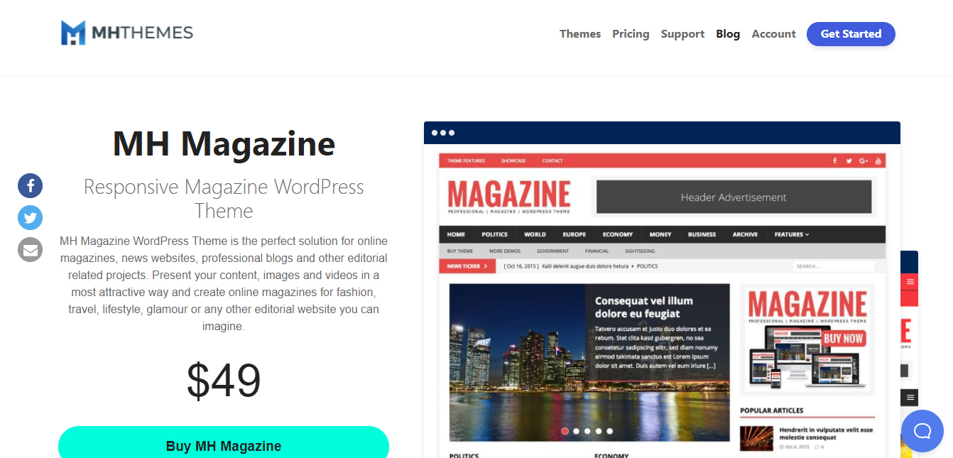 mh magazine theme best WordPress theme for blogging