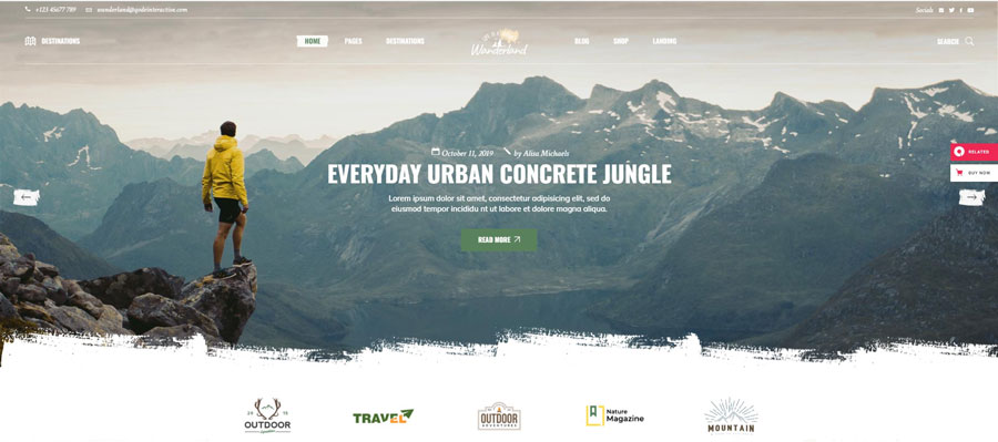 Wanderland WordPress Travel Blog Theme