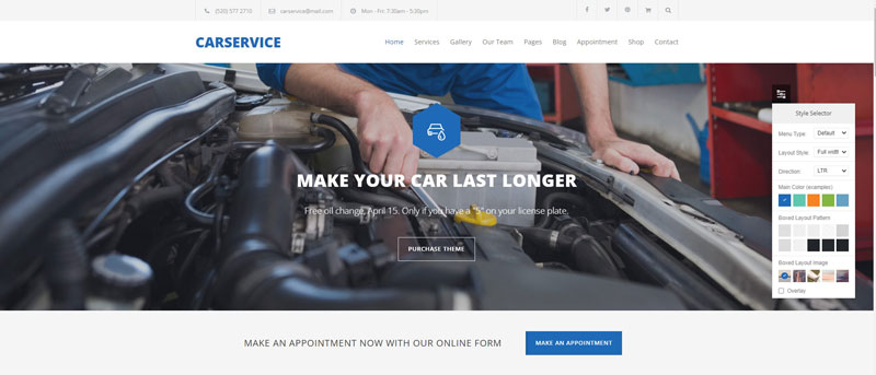 Car Service Automotive Car Repair and Rental WordPress Themes