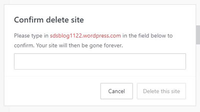 confirm delete site